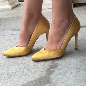 Gold Satin high heels